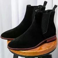 ราคา Classic Chelsea Boots Men Trend Ankle Boots Men Fashion Social Party Boots Men High Top Casual Business Shoes For Men (1733650550197159285)