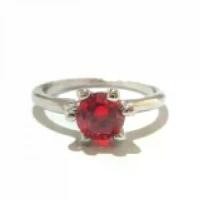 ราคา Unisex สำหรับผู้ชาย, ของขวัญสำหรับคู่รัก, TANITTgems แหวนทองคำขาวประดับพลอยทับทิมเม็ดเดี่ยว 1กะรัต ，Seasonal trend (1733596360324188005)