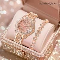 ราคา 2-piece/set Women's Watch Set, Gorgeous Watch Bracelet - Full of Shiny Rhinestones - Very Beautiful, Suitable for Women's Daily Wear, Very Stylish (1734325221300143656)