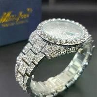 ราคา Luxury Men's Watch with Night Light Hands, Ice Cold Sparkling Rhinestone Quartz Watch, Men's Hip-hop Fashion Calendar Watch (1734299871071470635)