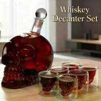 ราคา 7-Piece Set, 700ml Skull Decanter Set Includes 6 Unique Skull Glasses, Glass Skull Decanter, Suitable for Wine, Whiskey, Tequila, Vodka, and Other Spirits, Party Home Bar Wedding (1734174156272928514)