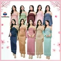ราคา ชุดเดรสออกงาน ชุดราตรี Dress ผ้าเครปซาติน สวยหรู ไซส์ S-2XL เกาะอก แขนยาว เดรสยาว Woman Wedding Dresses (1733928356391322785)