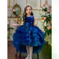 ราคา XABH Girls' Elegant Party Dress with Ruffled Sleeves & Bow Detail - Sleeveless Princess Gown for Weddings, Birthdays, Christmas - Solid Color Non-Stretch Fabric, All-Season Forma (1733570335809242980)