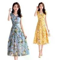 ราคา Short-sleeved dress for women, new summer season, medium length, elegant and figure-flattering, half-sleeved dress, extremely elegant, super cool dress. ชุด afterparty เดรส เว้า หลัง (1732974008535844