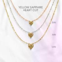 ราคา สร้อยคอบุษราคัมแท้ (Yellow Sapphire) หัวใจคลาสสิก เงินแท้ 925 ชุบทองคำขาว/ทอง /โรสโกลด์ จี้พลอย GEORGE Jewelry (1734229703442531579)