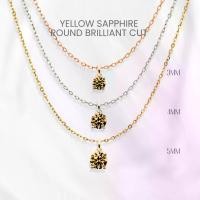 ราคา สร้อยคอบุษราคัมแท้ (Yellow Sapphire) กลมสี่เตยมินิมอล เงินแท้ 925 ชุบทองคำขาว/ทอง /โรสโกลด์ จี้พลอย GEORGE Jewelry (1734216717379339515)