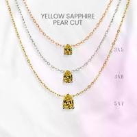 ราคา สร้อยคอบุษราคัมแท้ (Yellow Sapphire) หยดน้ำคลาสสิก เงินแท้ 925 ชุบทองคำขาว/ทอง /โรสโกลด์ จี้พลอย GEORGE Jewelry (1734216680390165755)