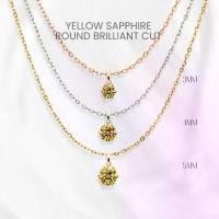 ราคา สร้อยคอบุษราคัมแท้ (Yellow Sapphire) กลมห้าเตยมินิมอล เงินแท้ 925 ชุบทองคำขาว/ทอง /โรสโกลด์ จี้พลอย GEORGE Jewelry (1734229642238395643)
