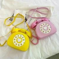 ราคา Retro Telephone Design Crossbody Bag - Stylish & Functional, with Polyester Lining, Available in Black, Pink, Yellow, and Orange, Unique and Creative Gift Idea (1734261391707309633)