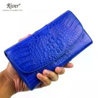ราคา River กระเป๋า สตางค์ แบบยาว หนังจระเข้ แท้ สีน้ำเงิน (1729980339262097408)