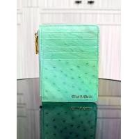 ราคา กระเป๋าสตางค์ x Card Holder รุ่นใบสั้น หนังนกกระจอกเทศ แบรนด์ Elias & Eloise สีเขียวมิ้นท์ (1734281780828014490)