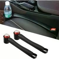 ราคา Tumecos เบาะรองนั่งในรถยนต์ ฟิลเลอร์ช่องว่าง หนัง PU ออแกไนเซอร์กระเป๋าด้านข้างคอนโซล พร้อมที่วางแก้ว 1 ชิ้น สำหรับโทรศัพท์มือถือ กระเป๋าสตางค์ เหรียญ กุญแจ 2 ชิ้น พื้นผิวสีดำ (1732268227400796682)