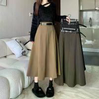 ราคา กระโปรง Midi สำหรับผู้หญิง สีน้ำตาลสีกากี วัสดุทำด้วยผ้าขนสัตว์ สไตล์ใหม่สำหรับฤดูใบไม้ร่วงและฤดูหนาว กระโปรงทรงเอทรงเอ ทรงเอ เรียบหรู ลำลอง กระชับสัดส่วน เอวสูง (1732981048267081130)