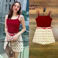 ราคา พร้อมส่งS-L⚡️AR 8625 เสื้อสีแดง+กระโปรง.กางเกง+เข็มขัด ลายสดใส (1734052179584517438)