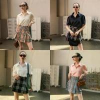 ราคา เซต 2 ชิ้น เสื้อโปโล+กระโปรงลายสก็อต VSHOP (1733901486348076726)