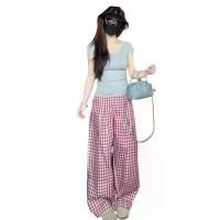 ราคา กางเกงลายสก็อตสีแดงวินเทจสำหรับผู้หญิง กางเกงลำลองฤดูร้อนปี 2025 เอวสูงทรงตรงยาวถึงพื้น ขากว้าง น้ำหนักเบา กางเกง ขากระบอก ใหญ่ กระโปรง คน แก่ ผู้หญิง กระโปรงทรง ตรง ขาเดฟ นักเรี (1733242980458267760)