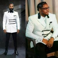 ราคา ชุดสูทสีขาวล่าสุดสำหรับผู้ชายงานแต่งงาน ทรงเข้ารูป แจ็คเก็ตปกแหลม กางเกง 2 ชิ้น ตัดเย็บหรูหรา ชุดทักซิโด้ธุรกิจ (1733708410550257438)