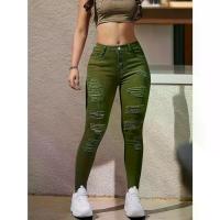 ราคา กางเกงสกินนี่ขาด สำหรับผู้หญิง แฟชั่นเยาวชน สีเขียวทหาร ทรงสลิมฟิต กางเกงขายาว เอวกลาง-สูง ยางยืด มาใหม่ กางเกง คาโก้ กางเกง คาโก้ สาว อวบอ้วน กางเกง ลาย ทาง (1732497202551555644)