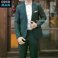 ราคา ส่งฟรี- COCO-MAN เสื้อสูทกระดุม 2 เม็ด สีเขียวเข้ม ชุดสูทผู้ชาย มีกางเกงเข้าชุด ขายแยก เสื้อ กางเกง (1733287321846580587)