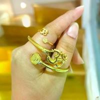ราคา โปรสิ้นเดือน*เซ็ต กำไล+แหวน โอม นวราตรี ไขว้กระดุมหัวนะโม สีทอง ขนาดฟรีไซส์ SW35133 (1730637205776927086)