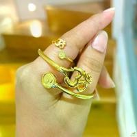 ราคา เซ็ต กำไล+แหวน โอม นวราตรี ไขว้กระดุมหัวนะโม สีทอง ขนาดฟรีไซส์ SW35133 (1730210441430272366)