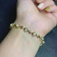 ราคา Rosen'marry/ สร้อยข้อมือพลอยแท้ โอปอล ตัวเรือนเงินแท้ 925 ชุบทอง จัดส่งฟรี RB040, พลอยแท้เสริมดวง , ของขวัญ (1729833403459931074)