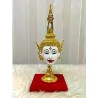ราคา ♬เศียรครู แม่ย่าศรีปทุมมา งานเรซิ่น ปิดทองเค พร้อมฐานปิดทอง งานสวย ของที่ระลึก ของตกแต่งบ้าน ของขวัญ khon mask♫ (1733677944341169365)