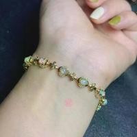 ราคา Rosen'marry/ สร้อยข้อมือพลอยแท้ โอปอล ตัวเรือนเงินแท้ 925 ชุบทอง จัดส่งฟรี RB040, พลอยแท้เสริมดวง , ของขวัญ (1729839322887588802)