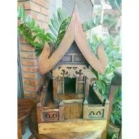 ราคา [COD] # pw01 # ศาลพระภูมิเจ้าที่ ศาลพระภูมิไม้สัก ศาลพระภูมิ ศาลไม้สัก ศาล ศาลา ศาลไม้ ศาลเจ้าที่ 10x10x17.5 นิ้ว ความเชื่อ ของขวัญ (spirit house) (กรุณาอ่านรายละเอียดสินค้าให้ (1733566691754214748)