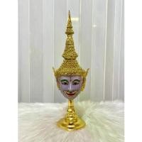 ราคา ♛เศียรครู พระนารายณ์ งานเรซิ่น ปิดทองเค พร้อมฐานปิดทอง งานสวย ของที่ระลึก ของตกแต่งบ้าน ของขวัญ khon mask☆ (1733677855988221798)