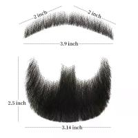 ราคา หนวดปลอม, ความงาม Gx, เคราซาวด์เหมือนจริง, เคราและกะเหรี่ยง, ผมมนุษย์ 100% ผูกมือเต็มรูปแบบ, กะเหรี่ยงปลอม, ผมหน้าม้าปลอม, มองไม่เห็น, เหมาะสำหรับการแต่งตัวฮาโลวีน, แต่งหน้าผู้ชายและความบันเทิง, สีดำ 