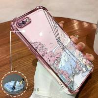 ราคา เคสโทรศัพท์, เคสสำหรับ iPhone 7 Plus และ iPhone 8 Plus, กันกระแทกสุด, ชุบด้วยไฟฟ้า, ความงาม, การออกแบบที่ใหม่กว่า, ลายบ้านเกิดสีชมพู Memories, เคสนิ่ม TPU (1732279829317061280)