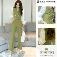 ราคา 【Great Selection】 ชุดเซ็ท ชิ้น ผญ เสื้อแขนยาว+กางเกงขายาว เอวสูง สีเขียว ผ้าสูท ชุดเอี้ยมหญิง ชุดจั๊มสูทหญิง เซตเสื้อกางเกง ชุดออกงาน ชุดทำงาน งานสวย ผ้ามีน้ำหนัก ดูแพง สวมใส่สบา (1734250701087016125)