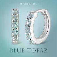 ราคา Mizuchol-ต่างหู Ocean Glisten Hoop Earrings - พลอย Sky Blue Topaz (1734343988663256902)