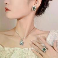 ราคา ชุดสร้อยคอ ต่างหู แหวน เครื่องประดับ พลอยสี มรกตสด อัญมณีคุณภาพสูง แฟชั่นผู้หญิง (1733592551159006340)