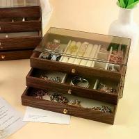 ราคา กล่องใส่ของทำจากไม้โอ๊ค, กล่องเครื่องประดับลายไม้, ต่างหู, แหวน, สร้อยคอ, กำไลข้อมือ, กล่องไม้หลายชั้น, ความจุขนาดใหญ่ (1734314071668196439)