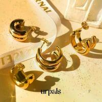 ราคา ขายดี URPALS ต่างหู ตัวเรือน Stainless ชุบทอง 18K ทนน้ำ ทนเหงื่อได้ดี (1732664929520092189)