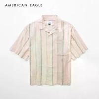 ราคา American Eagle Poolside Linen-Blend Button-Up Shirt เสื้อเชิ้ต ผู้ชาย แขนสั้น (NMSH 015-2734-199) (1734216585688286492)