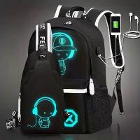ราคา กระเป๋าเป้สะพายหลัง, แฟชั่น, เรืองแสง, แอนิเมชั่น, เหมาะสำหรับเด็กผู้ชาย, เด็กผู้หญิง, วัยรุ่น, ชาร์จ USB, ผู้ชาย, กระเป๋าเป้สะพายหลัง, กระเป๋าเป้สะพายหลังแล็ปท็อป, ชาย, 2 ชิ้น / ชุด (1730668975543650