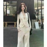 ราคา เสื้อแขนยาว เสื้อแขนยาว ผู้หญิง เสื้อยืดแขนยาวคอวี ผ้าลูกไม้สีขาวสองชิ้นปลอม เสื้อทับกันแบบมีดีไซน์สุดพิเศษสำหรับผู้หญิง (1734140481767572492)