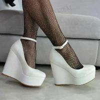 ราคา รองเท้าส้นสูงผู้หญิง ZHIMA แบบแพลตฟอร์ม ส้นแหลม สายรัดข้อเท้า หนังเทียม หัวกลม รองเท้าส้นสูงแบบรองเท้าแตะ ผู้หญิง ไซส์ใหญ่ 41 42 44 46 52 (1734200827656636065)