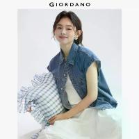 ราคา GIORDANO ผู้หญิง เสื้อเชิ้ตยีนส์คอปกคลาสสิกน้ำหนักเบา แขนระบาย กระเป๋าคู่ เสื้อเชิ้ตยีนส์แฟชั่นลำลอง 18345604 (1733731443816040385)
