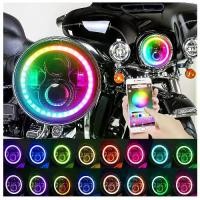 ราคา ชุดติดตั้งไฟมอเตอร์ไซค์ Harley RGB HID ไฟเปลี่ยนสี ไฟ LED มอเตอร์ไซค์ ขนาด 7 นิ้ว (1734233686272542486)