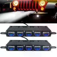 ราคา ไฟโปรเจคเตอร์ 5 ชิ้นสำหรับกันชนรถยนต์ ไฟตัดหมอก ไฟขับขี่ สำหรับรถบรรทุก รถเอสยูวี อุปกรณ์ออฟโรด เอทีวี มอเตอร์ไซค์ ใช้ได้ทั่วไป แถบไฟ LED ขับเคลื่อนแบบไฮ-โลว์ สีขาว/เหลือง (1733988289890060201)