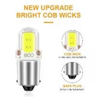 ราคา หลอดไฟ LED รถยนต์, 10x BA9S, หลอดไฟ LED CANBUS COB, 2LED, ไฟป้ายทะเบียนรถภายใน, ไฟอ่านหนังสือ, โคมไฟอัตโนมัติ, สีขาว 6000K, 12V, [COD] (1732274699320264404)