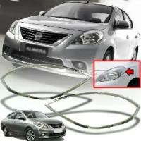 ราคา ครอบไฟหน้า รถยนต์ รุ่น NISSAN AlMERA SUNNY ปี 2011-2016 สีโครเมี่ยม 1คู่ (1733854692155556877)
