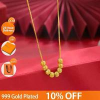 ราคา สร้อยคอทองคำแท้ 999 ชุบทอง 90% ลดราคา – สร้อยคอทองทรายกลมแบบด้านสไตล์ 24K สำหรับผู้หญิง ดีไซน์แรงบันดาลใจจากจีน เครื่องประดับโซ่กระดูกไหปลาร้าหลากหลายรูปแบบ (1733705387346003152)