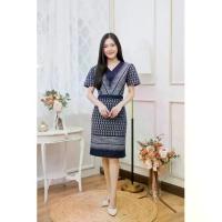 ราคา ลดราคา ชุดเดรสผ้าไทย ชุดผ้าไทยทำงาน ชุดเดรสผู้หญิง ชุดผ้าไทยสวยๆ ชุดไทยประยุกต์ เดรสลายขอ ชุดออกงาน ชุดลายขอเจ้าฟ้า (1733806974738335244)