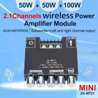ราคา [TK ขายร้อน] [UEB AUTO]AUX ส่งฟรี ถูกๆ แอมป์จิ๋ว ซับวูฟเฟอร์รถยนต์คุณภาพสูง ZK-MT21 ลำโพง บลูทูธ บอร์ดขยายเสียงสเตอริโอ ซับวูฟเฟอร์ บลูทูธ 5.0 50WX2+100W 2.1 แชนแนล（ZK-MT21/ZK-30 (1733893662634313358)