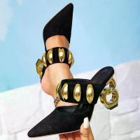 ราคา Jellybunny Adda รองเท้าแตะส้นสูงสีดำ หัวเข็มขัดทอง ดีไซน์เปลือยหลัง ทรงเอ ใส่สบาย สำหรับผู้หญิง แฟชั่น รองเท้ากินขา สงกรานต์ (1732589450855024511)